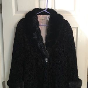 Black Faux Persian Lamb Coat